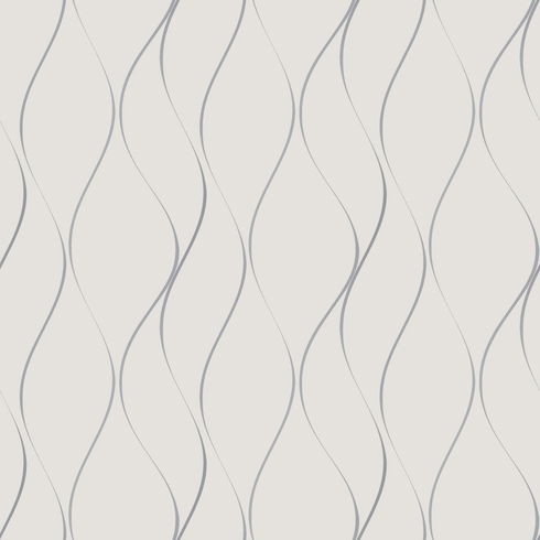 Wavy Stripe Off White & Silver Metallic Wallpaper