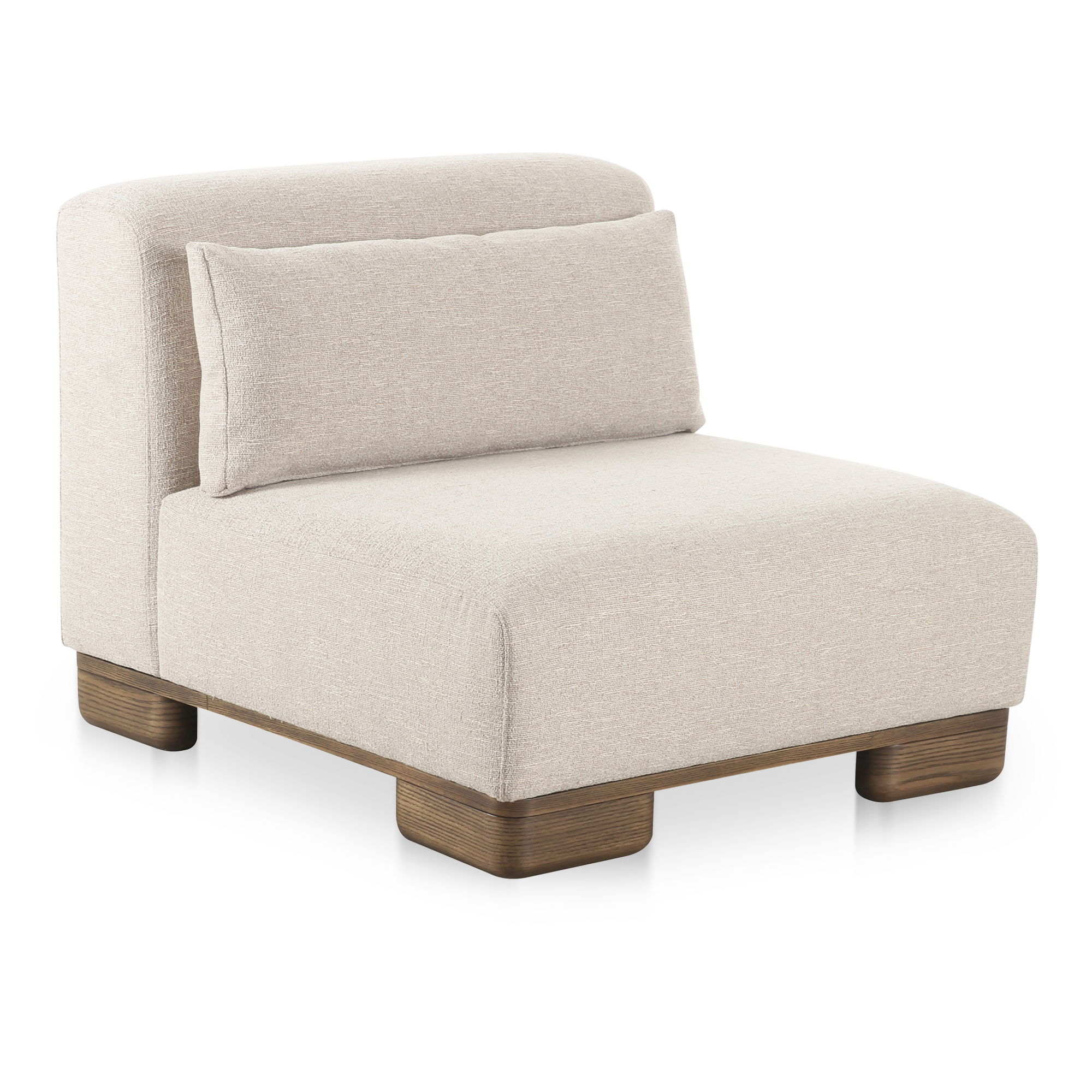 June Slipper Chair Oatmeal, Accent Chair by Moe's Home, 35" width x 30" height x 40" depth View 2