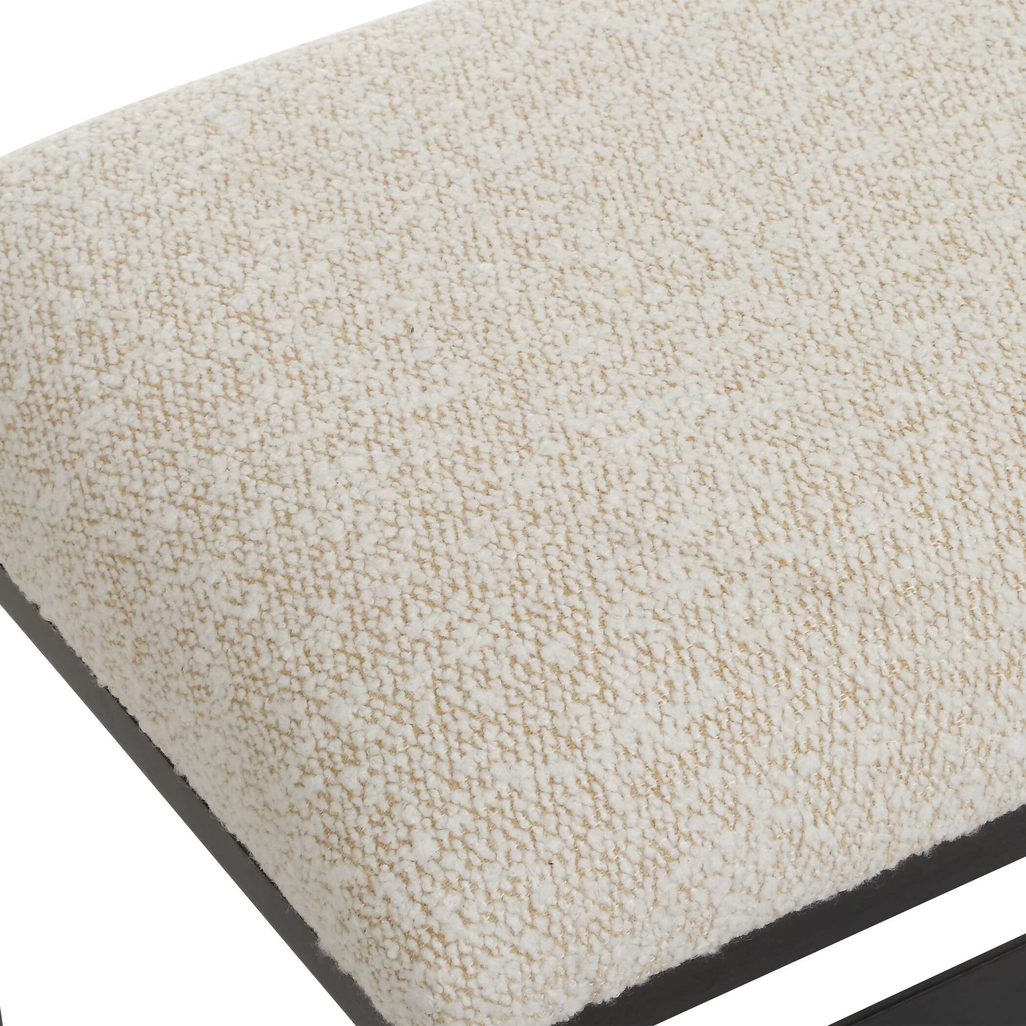 Halston Upholstered White Bench, Furniture by Uttermost, 54" width x 19" height x 16" depth View 7