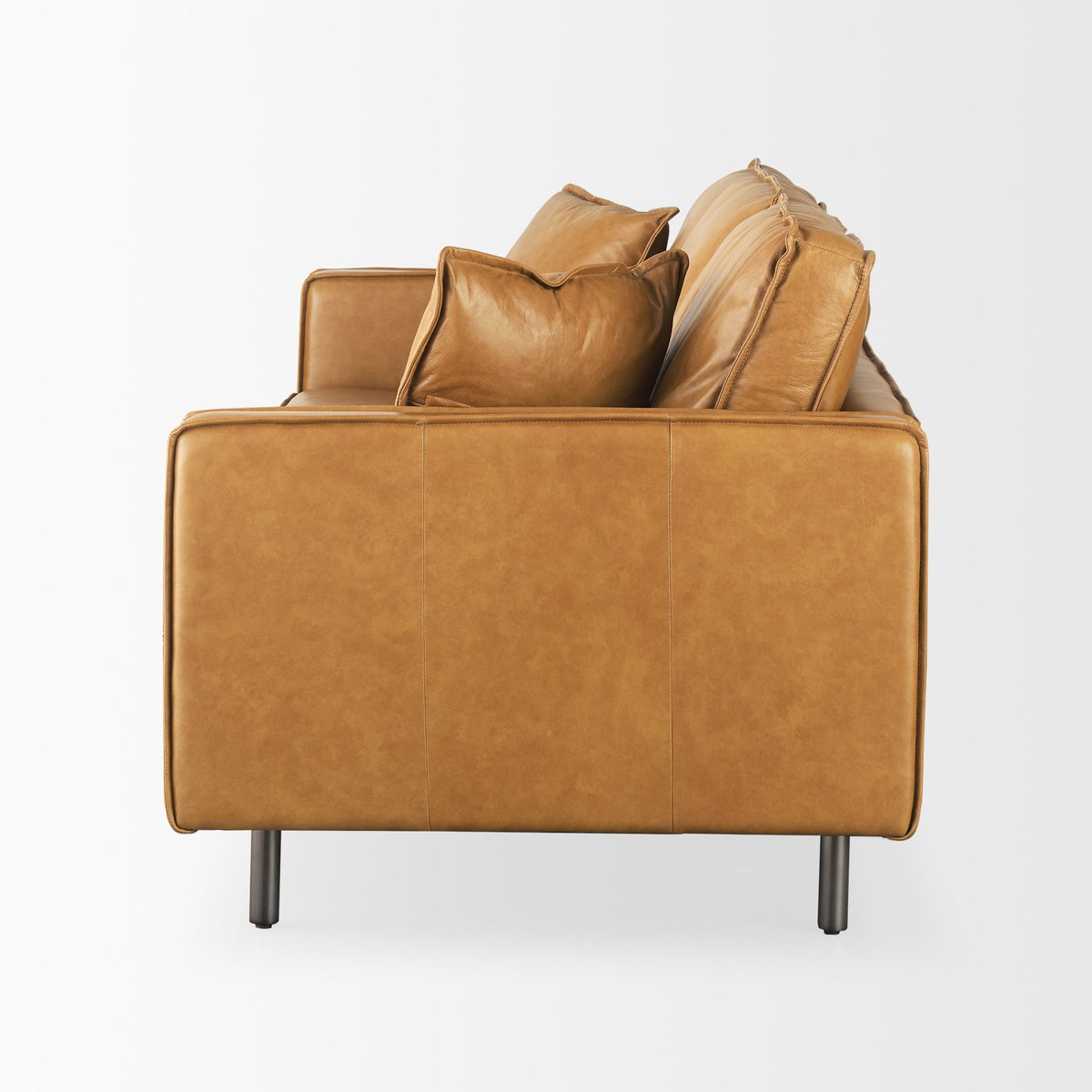 D'Arcy 88.0L x 37.0W x 34.0H Tan Leather Sofa, Sofas & Sectional by Mercana, 88.19" length x 36.61" width x 33.86" height View 5