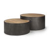 Eclipse Gunmetal Gray Drum Base with Brown Wood Top Nested Coffee Table 0 Eclipse Gunmetal Gray Drum Base with Brown Wood Top Nested Coffee Table thumbnail 0