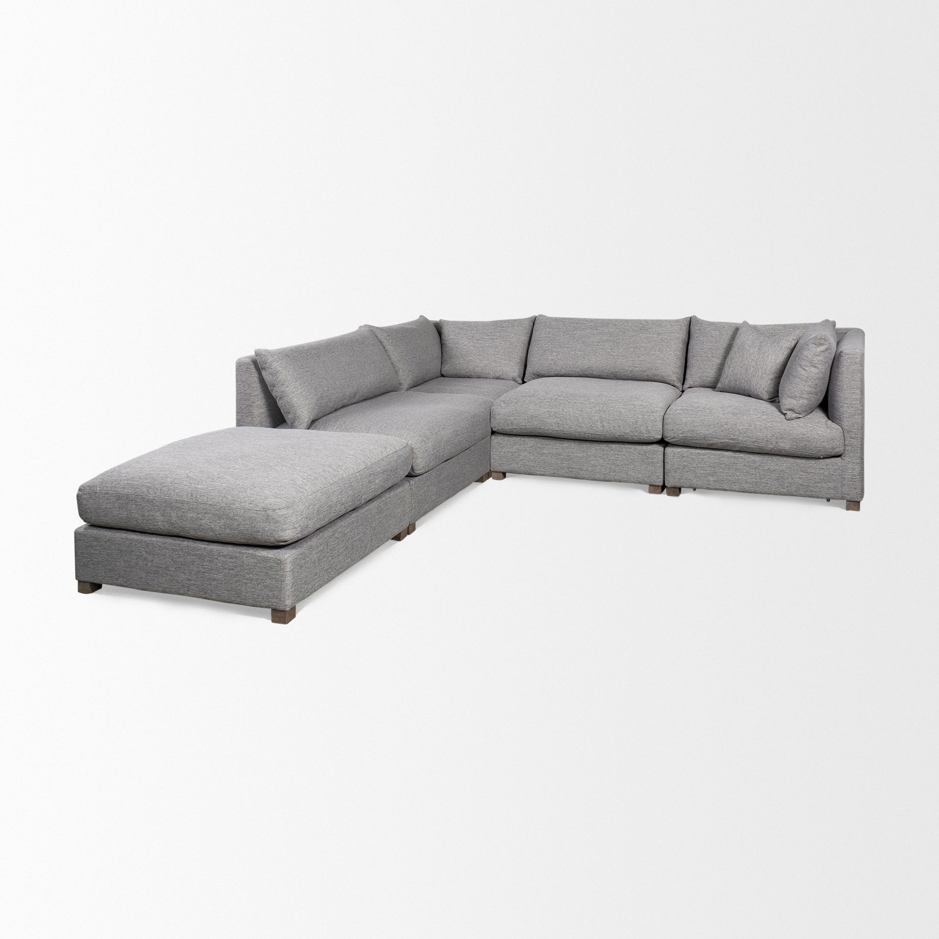 Valence New Gray Arm Pillow Sectional Piece, Sectional Sofa by Mercana, 18.1" length x 0.4" width x 27.6" height View 8
