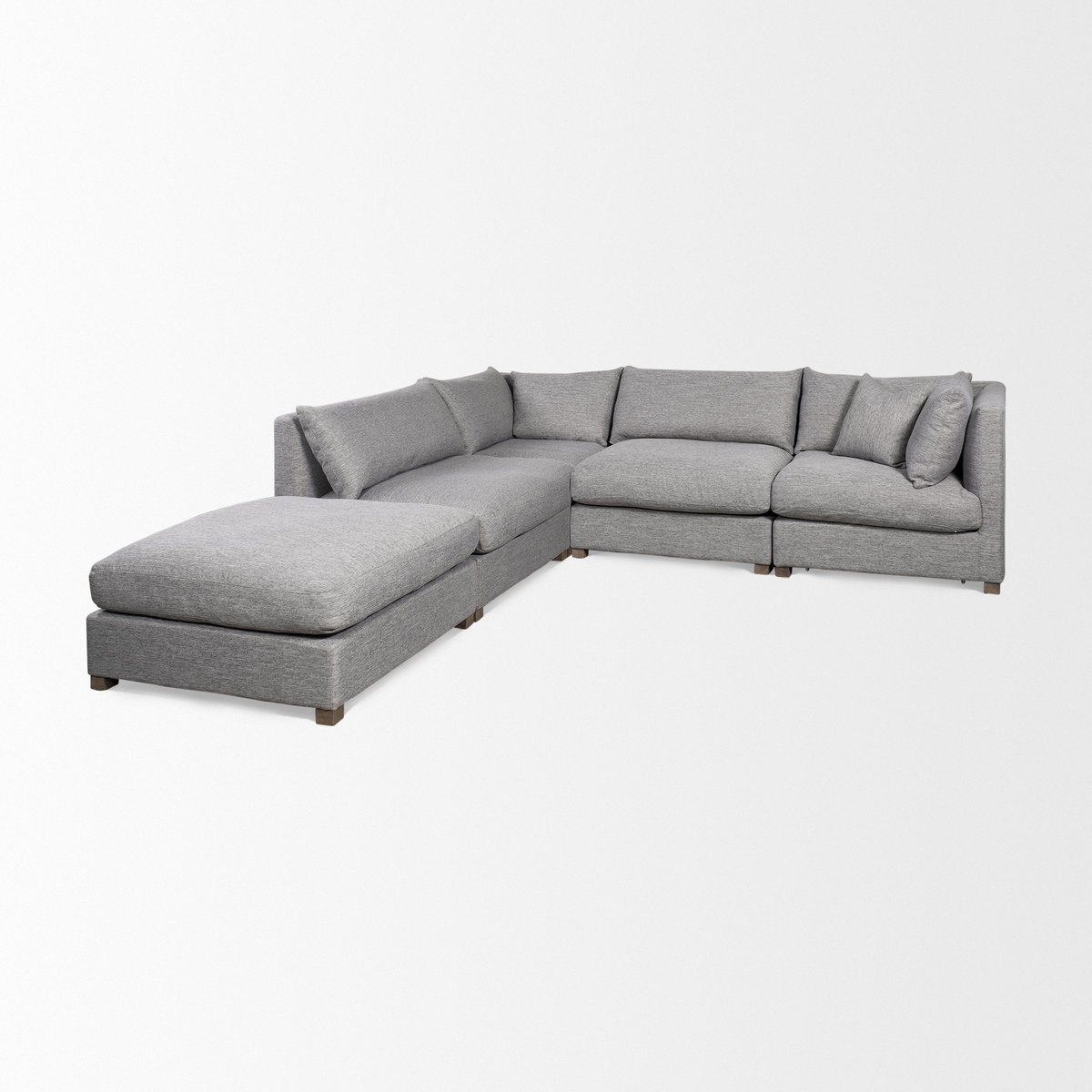 Valence New Gray Arm Pillow Sectional Piece, Sectional Sofa by Mercana, 18.1" length x 0.4" width x 27.6" height View 8