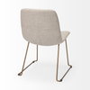 Sawyer Solid Back Dining Side Chair | Beige Fabric with Gold Metal, Dining Chair by Mercana, 19" length x 24.25" width x 33" height thumbnail 10