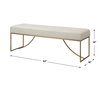 Swale Ivory Leather Bench, Benche by Uttermost, 53" width x 19" height x 16" depth thumbnail 3