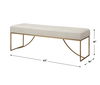 Swale Ivory Leather Bench, Furniture by Uttermost, 53" width x 19" height x 16" depth thumbnail 3