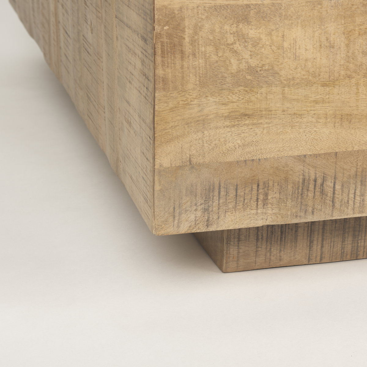 Hayden Light Brown Wood Square Coffee Table, by Mercana, 48" length x 48" width x 16" height View 8
