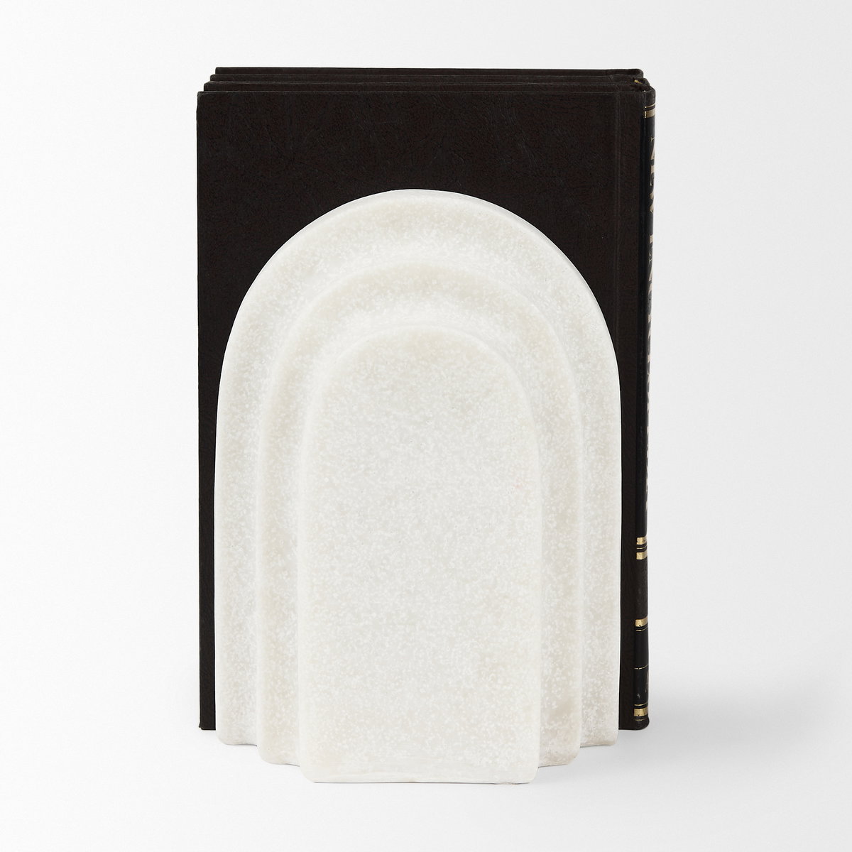 Empire Granite Resin Arc Book End Set, Bookend by Mercana, 14.57" length x 4.92" width x 10.24" height View 6