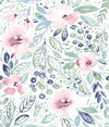 Clara Jean April Showers Pink Peel & Stick Wallpaper, by York Wall, 16'6" length x 1'8.5" width x 0.02" depth thumbnail