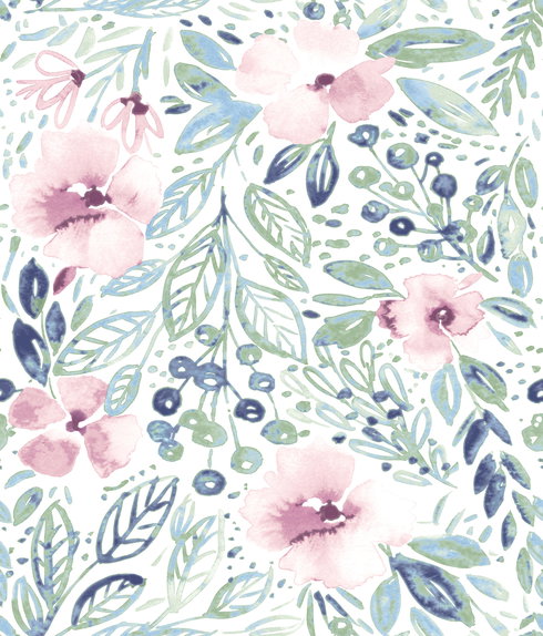 Clara Jean April Showers Pink Peel & Stick Wallpaper