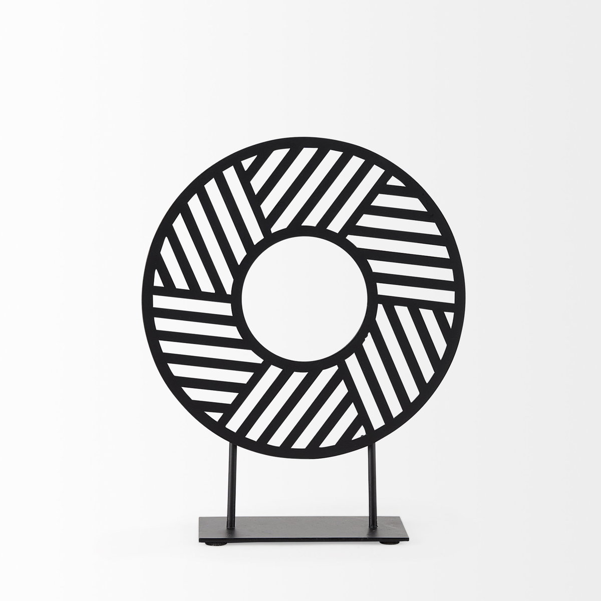 Micra  Matte Black Metal Decorative Object on a Stand, by Mercana, 9.06" length x 2.56" width x 10.91" height View 6