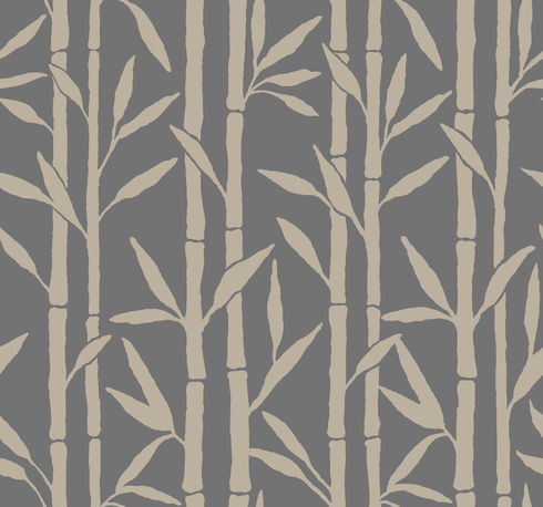 Bamboo Grove Charcoal Wallpaper