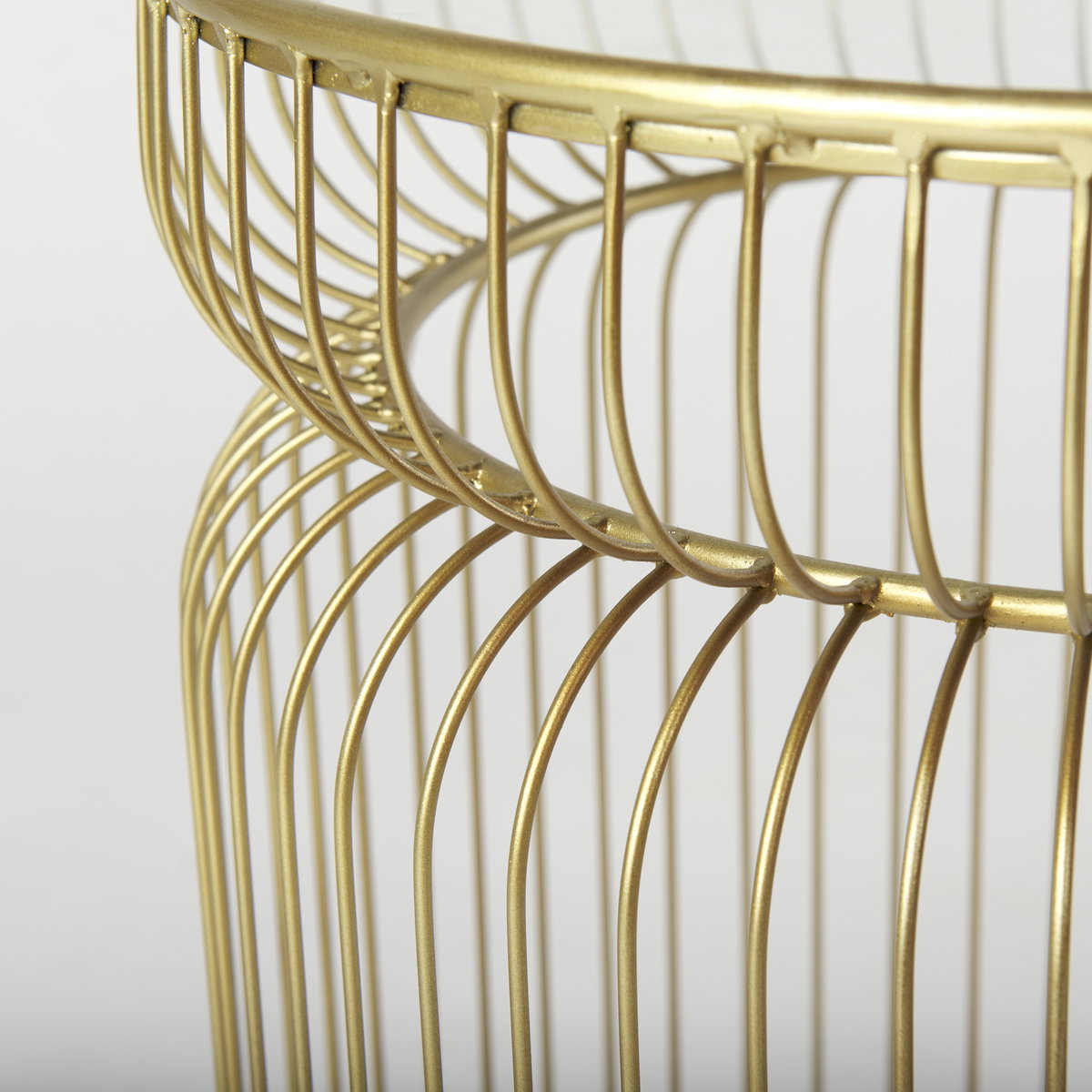 Shani Set of 2 Round, Gold Metal with Glass Accent Tables, Side & End Table by Mercana, 19" length x 19" width x 20.25" height View 8