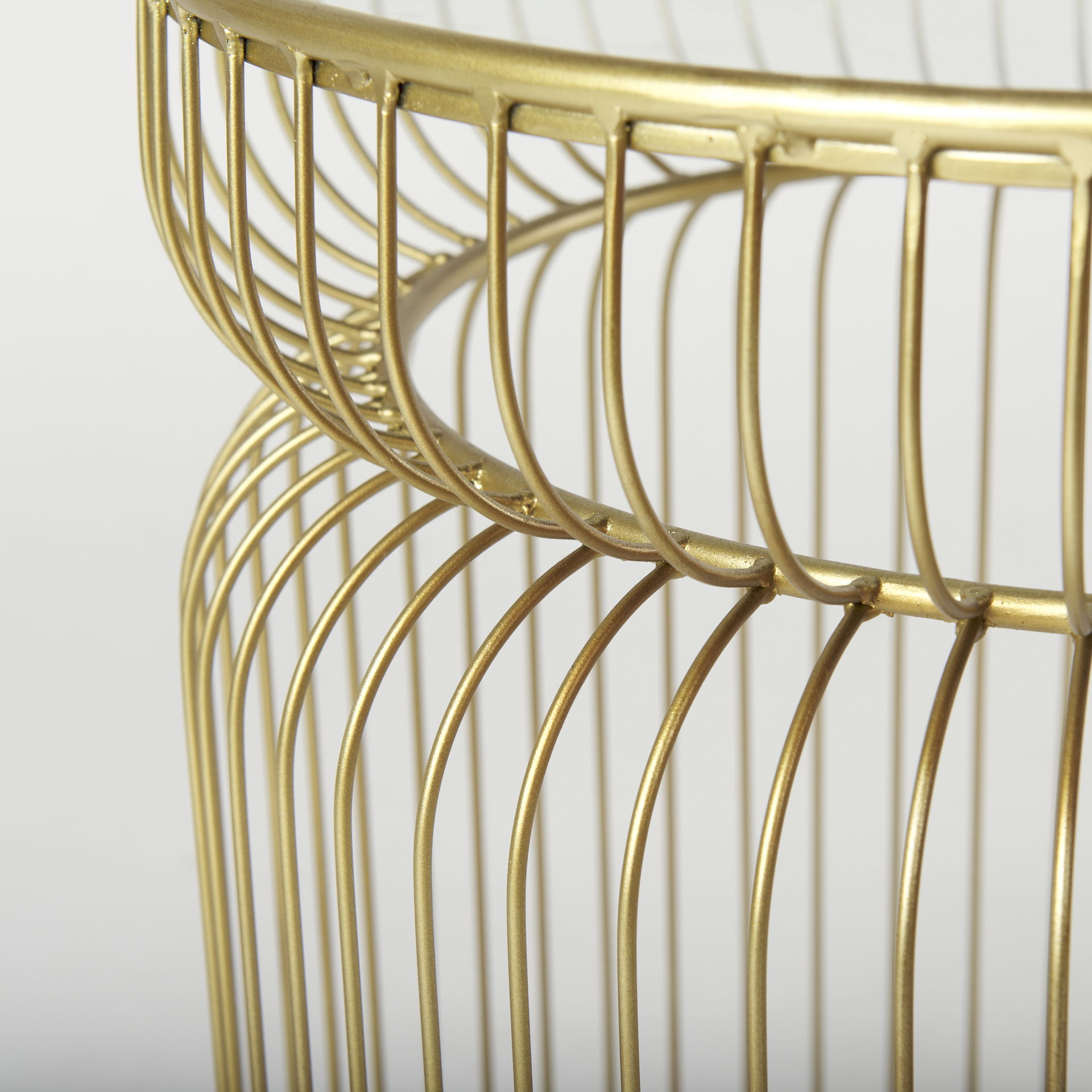 Shani Set of 2 Round, Gold Metal with Glass Accent Tables, Side & End Table by Mercana, 30.71" length x 18.9" width x 20.08" height View 8