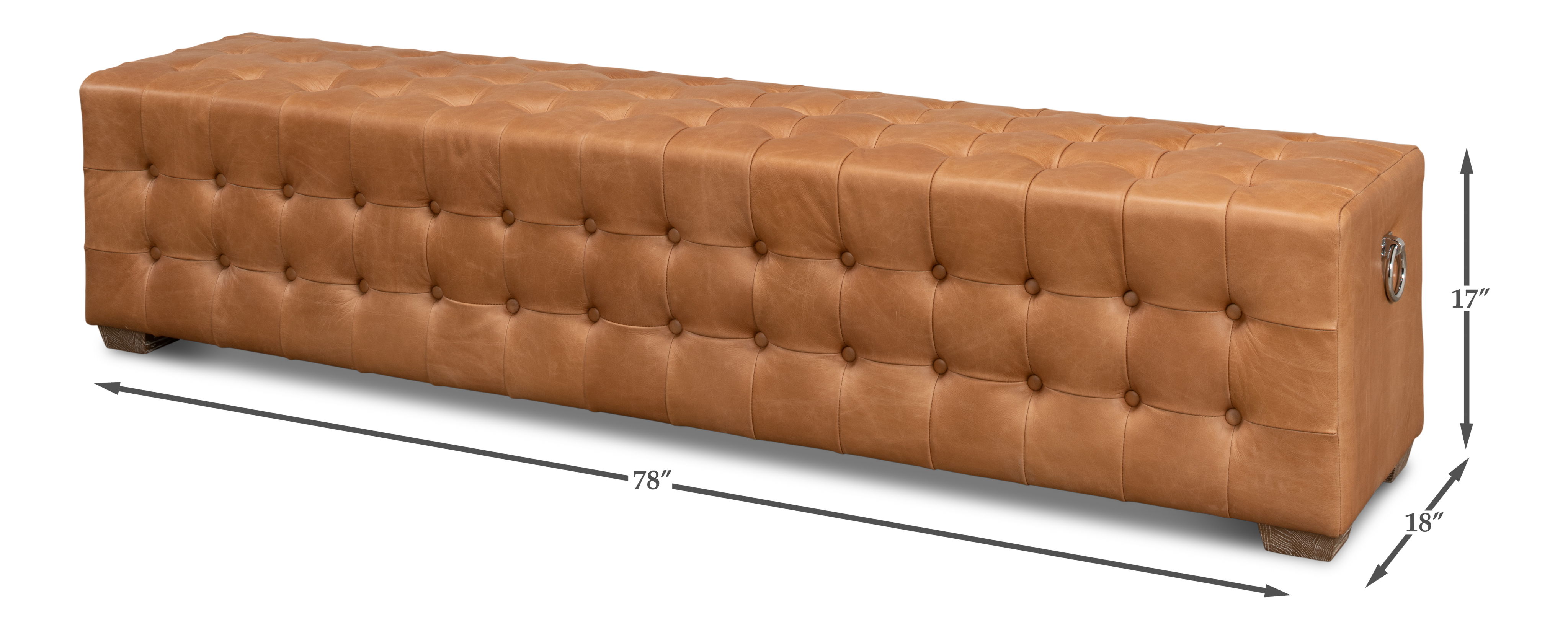 Beam Bench Tufted Leather large image 