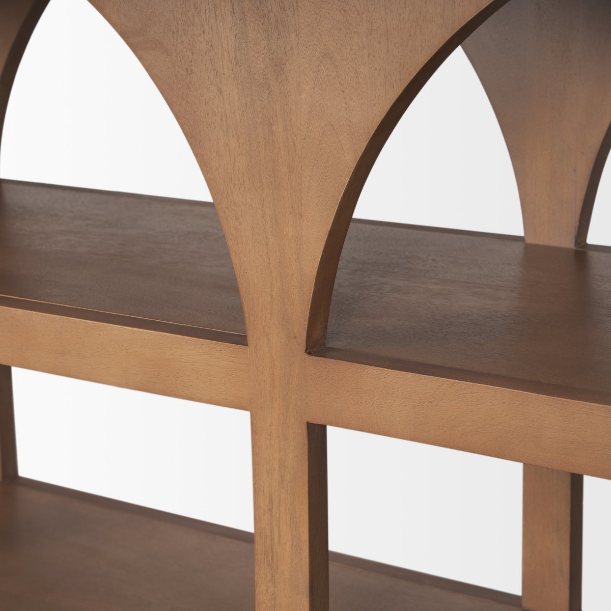 Bela 80' Medium Brown Wood Arched Console Table, by Mercana, 80" length x 16" width x 29" height View 10