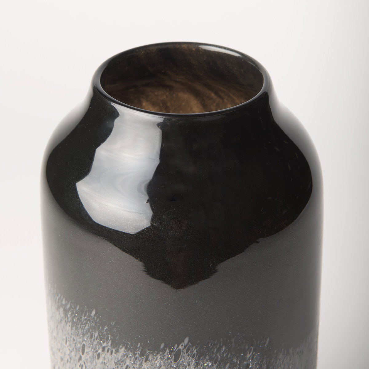 Emu Short Black with Gray Vase, by Mercana, 5.2" length x 5.2" width x 10.08" height View 8