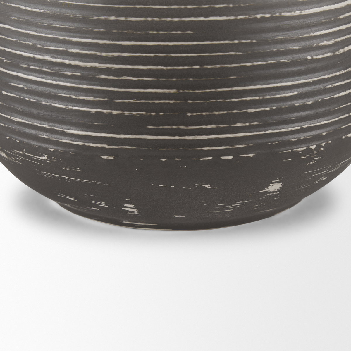Toru Medium White with Grey Ombre Metal Vase, by Mercana, 7.87" length x 7.87" width x 19.88" height View 8