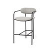 Parker Backless 36in Seat Counter Stool | Gray Fabric with Black Metal, Counter & Bar Stool by Mercana, 19" length x 19.75" width x 36" height thumbnail 1