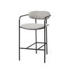 Parker Gray Fabric Seat Black Metal Counter Stool, Counter & Bar Stool by Mercana, 19" length x 19.75" width x 36" height thumbnail 1