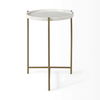 Stella 17L x 17W White Round Marble Top with Gold Base Accent Table, Side & End Table by Mercana, 16.5" length x 16.5" width x 23" height thumbnail 7