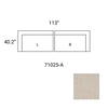 Warner Oatmeal 2 Piece Sofa Set, Sectional Sofa by Mercana, 113" length x 40.2" width x 32.68" height thumbnail 3