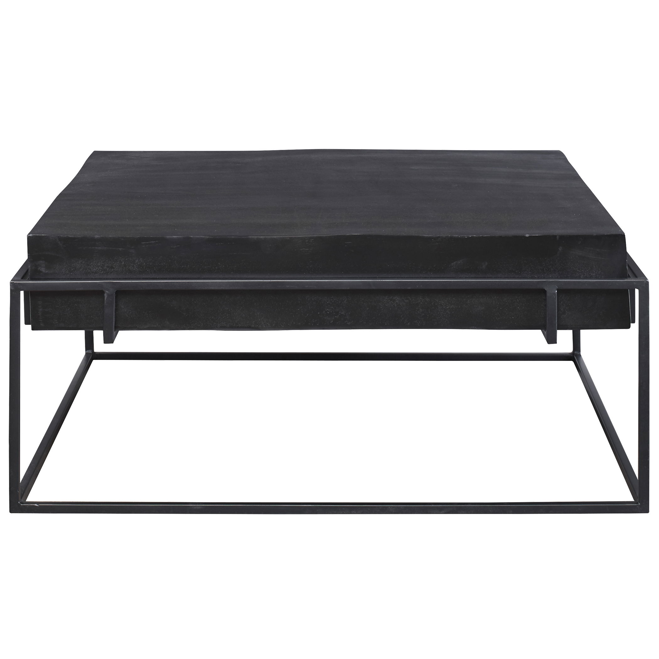 Telone Modern Black Coffee Table, Furniture by Uttermost, 35" width x 16" height x 35" depth View 1