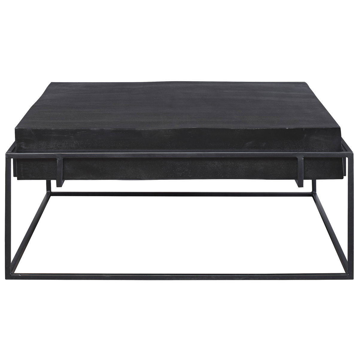 Telone Modern Black Coffee Table, by Uttermost, 35" width x 16" height x 35" depth View 1