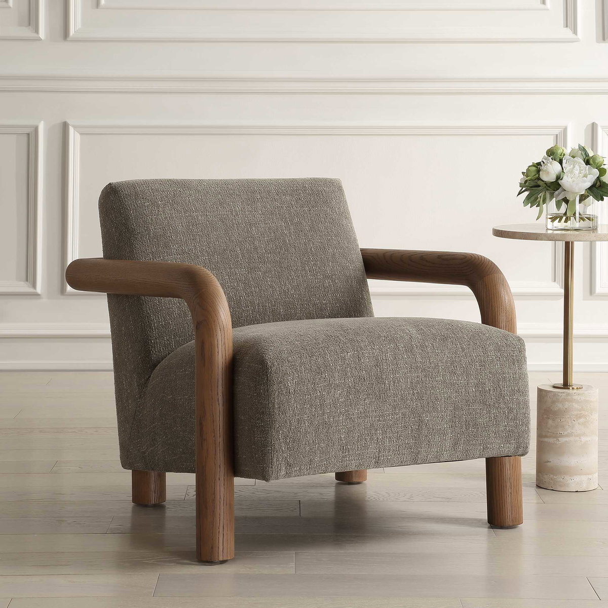 Balance Herb Green Accent Chair, by Uttermost, 30" width x 27.75" height x 35.5" depth View 4