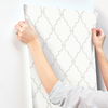 Graphic Trellis White & Soft Grey Wallpaper thumbnail 5