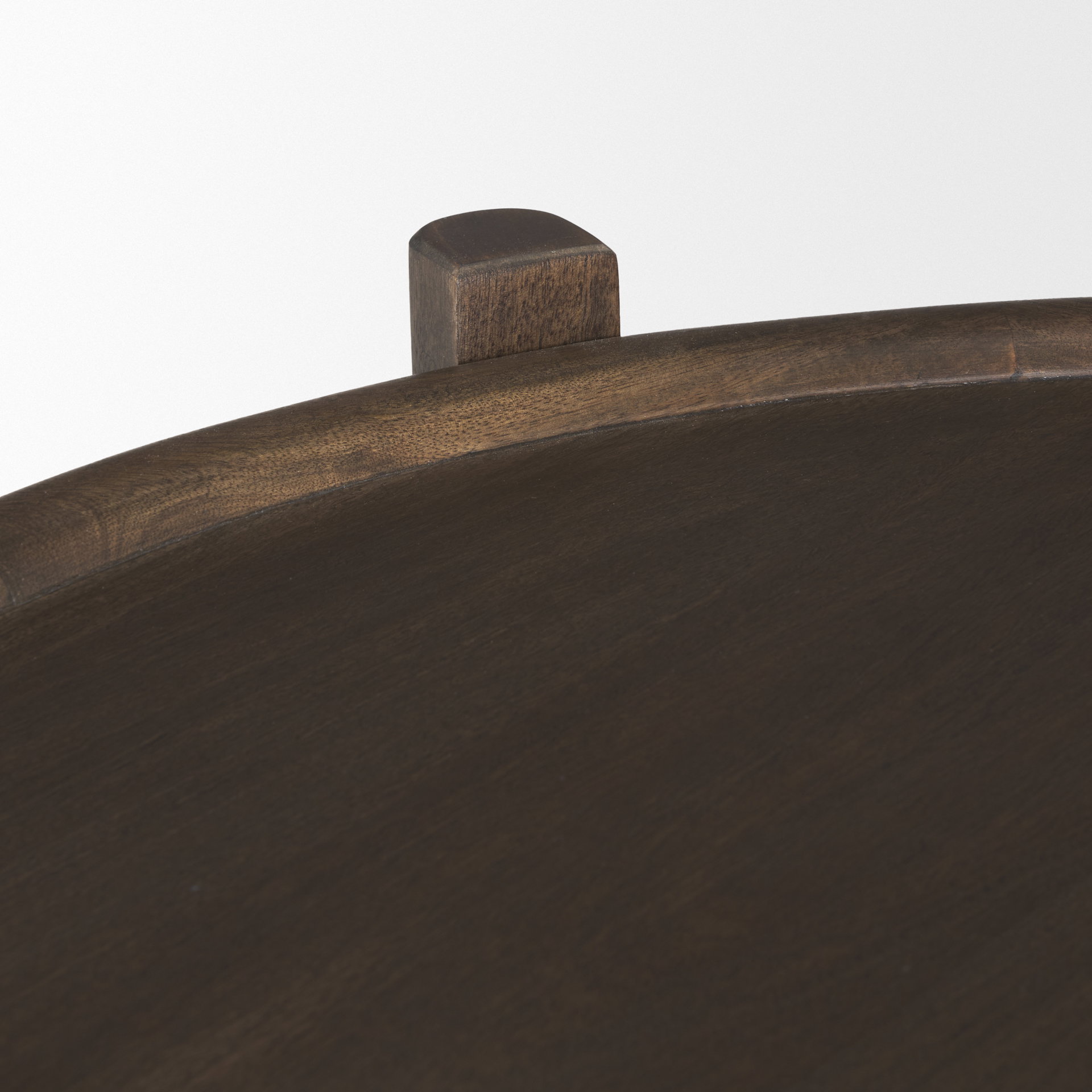 Romi Dark Brown Wood with Bottom Shelf Oval Coffee Table, by Mercana, 55.5" length x 35" width x 17" height View 8