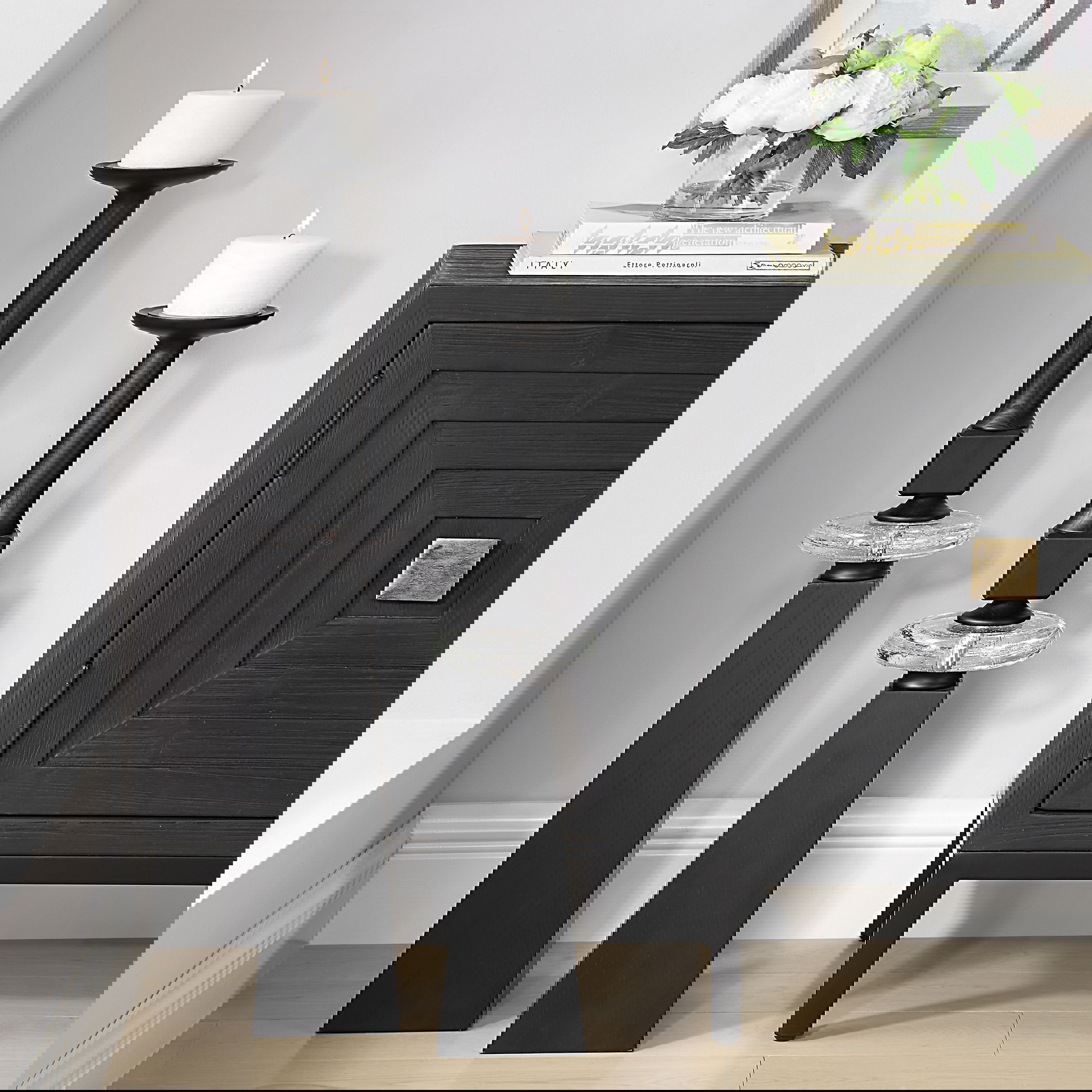 Ebon Glow Floor Candleholders Set/2, Decorative by Uttermost, 7" width x 36" height x 7" depth View 2