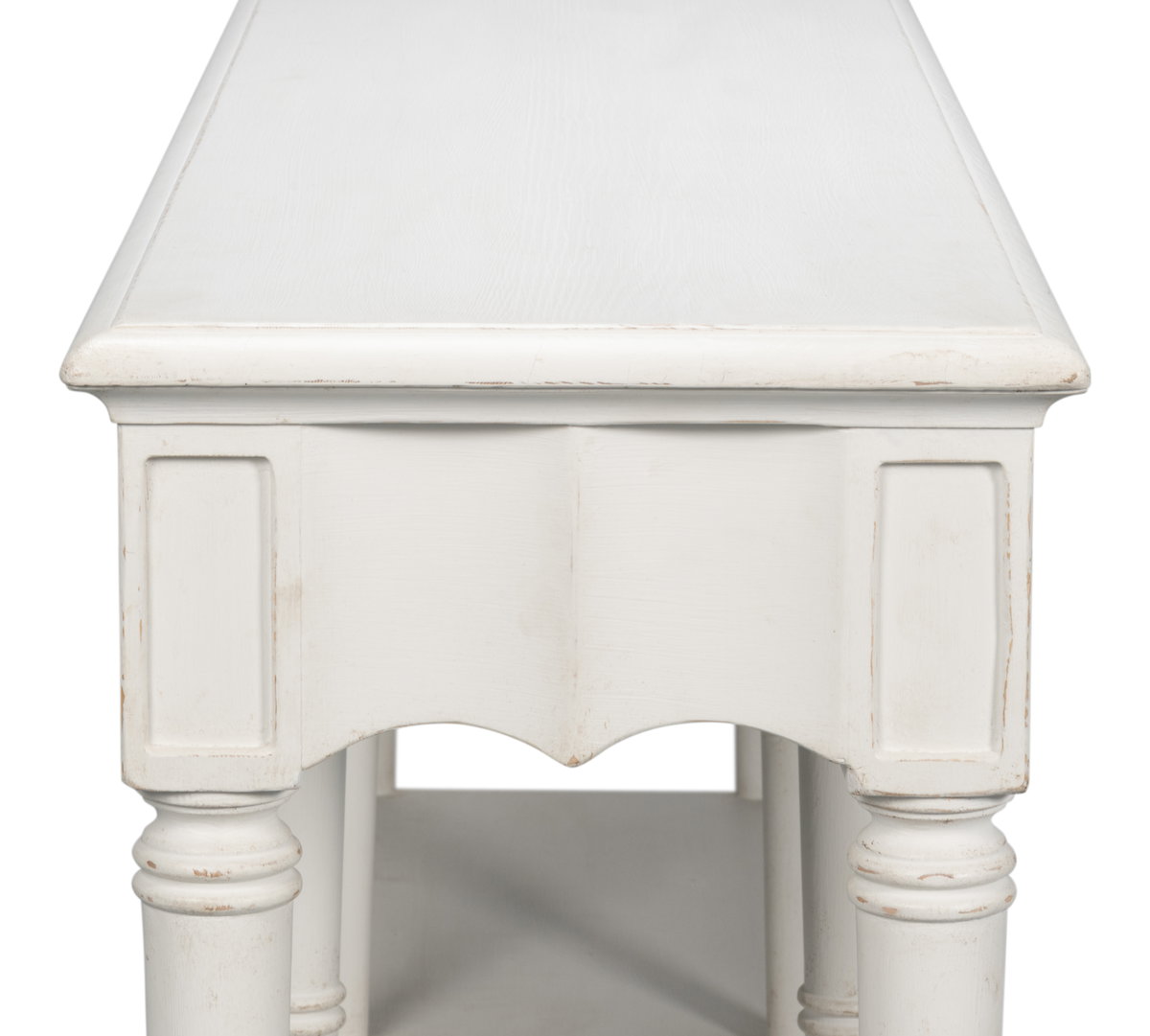 Chantal Console Table Antique White, by Sarreid, 1'6" length x 7'9" width x 3' height View 7