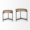 Marquisa (Set of 2)  Light Brown Wood with Black Metal Base Nesting Side Tables, Side & End Table by Mercana, 22.5" length x 22.5" width x 20.8" height thumbnail 9