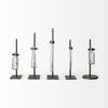 Jarvis Set of Five Dark Brown Metal and Glass Chemistry Inspired Bottles thumbnail 4