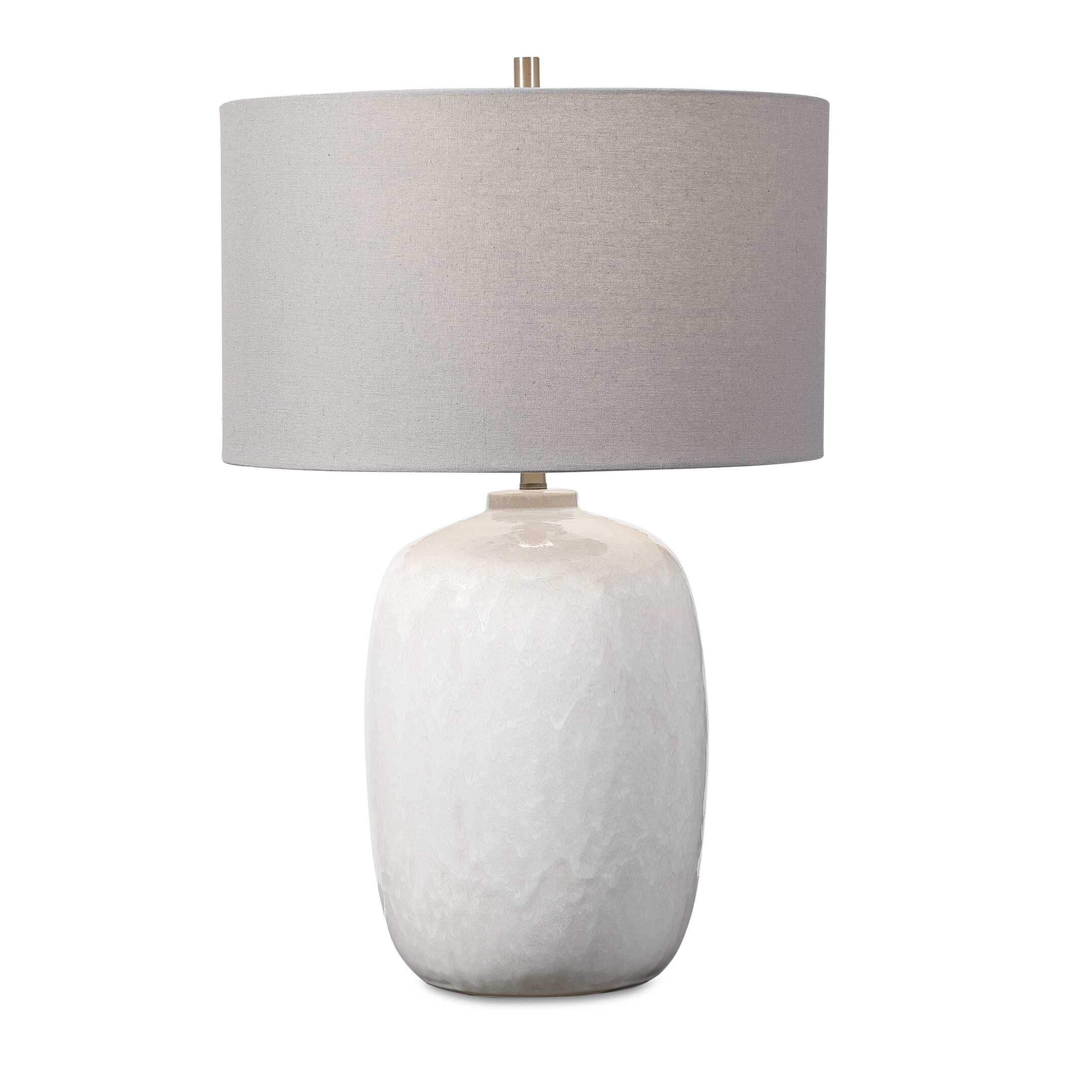 Winterscape White Glaze Table Lamp large image 