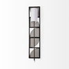 Navin 10x46.5 Black Metal Body White Fabric Shade Rectangular Wall Sconce, by Mercana, 10.04" length x 8.86" width x 46.85" height thumbnail 2