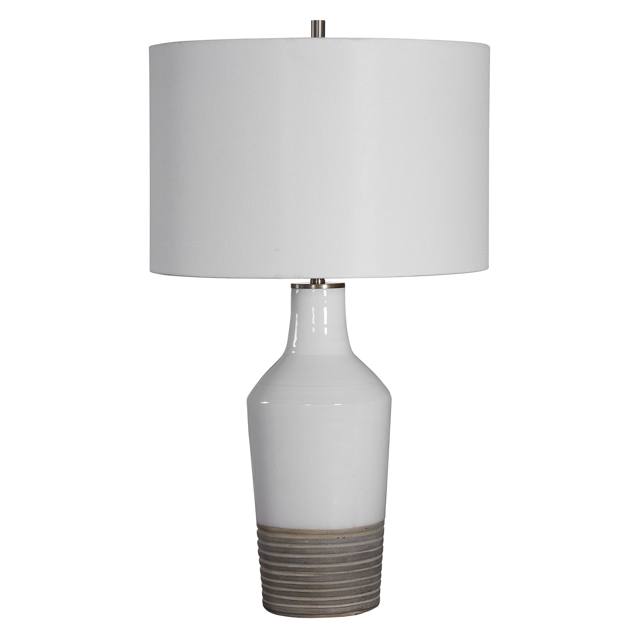 Dakota White Crackle Table Lamp large image 