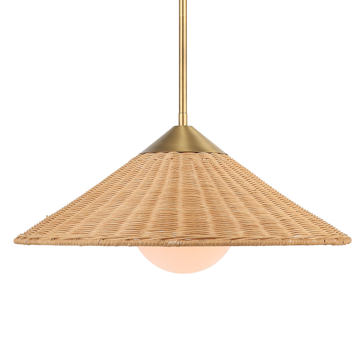 Phuvinh 1 Light Rattan Shade Pendant, by Uttermost, 1'8" width x 9.5" height x 1'8" diameter x 1'8" depth View 1