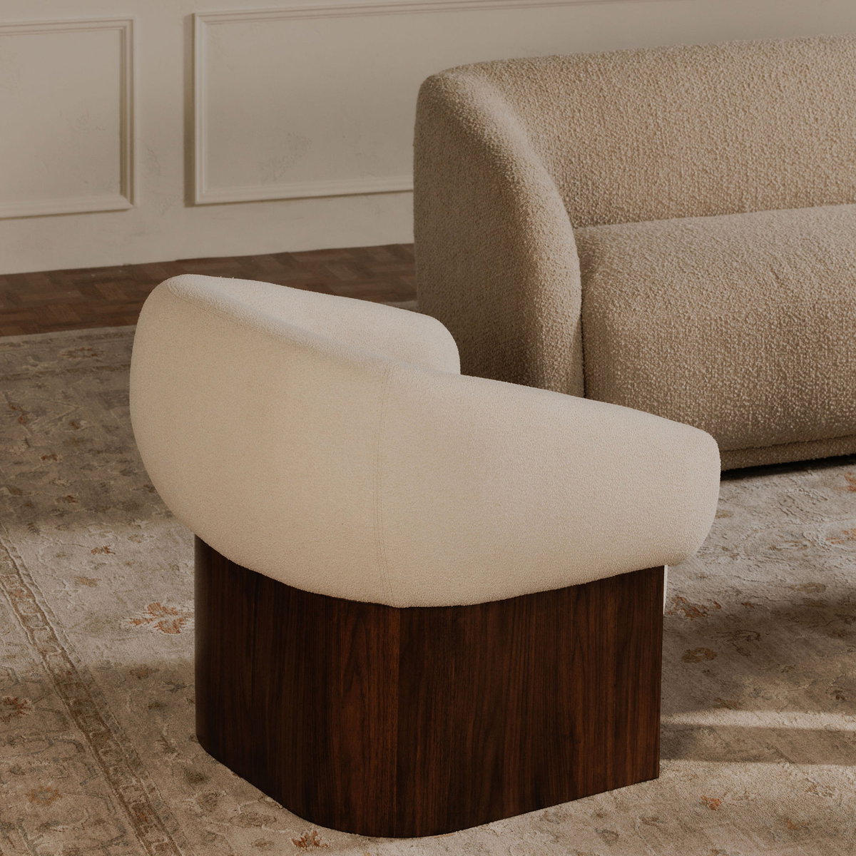 Otto Accent Chair Flecked Cream, by Moe's Home, 33.27" width x 29.5" height x 29.7" depth View 7