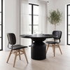 Haden Open Back Dining Side Chair | Black Faux Leather with Iron, Dining Chair by Mercana, 18.5" length x 21.5" width x 32.25" height thumbnail 3