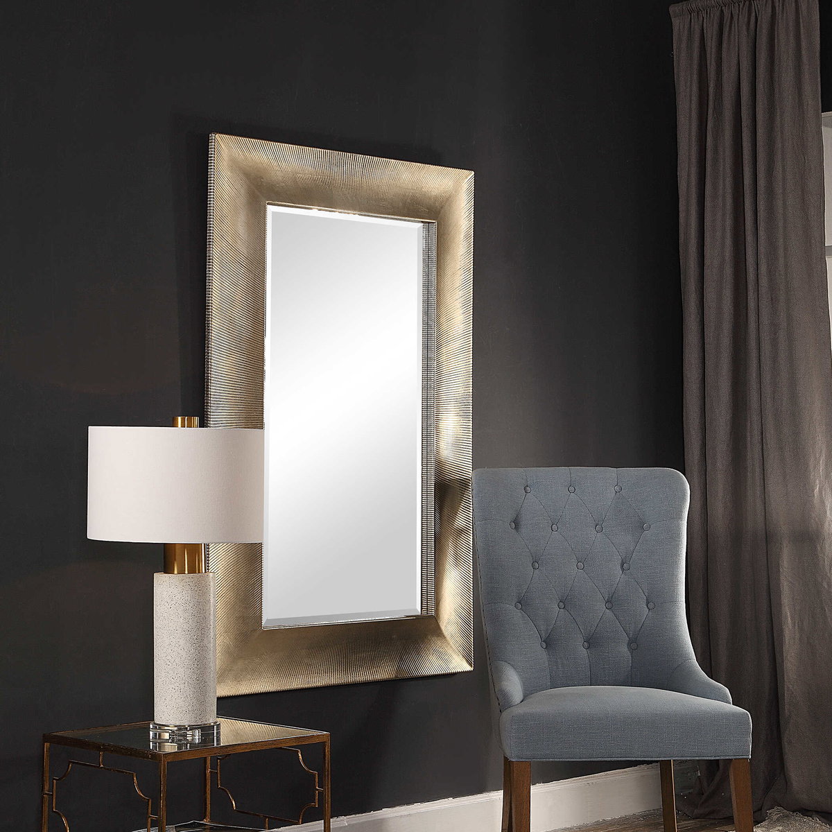 Valenton Large Champagne Mirror, by Uttermost, 39" width x 60" height x 1.5" depth View 5