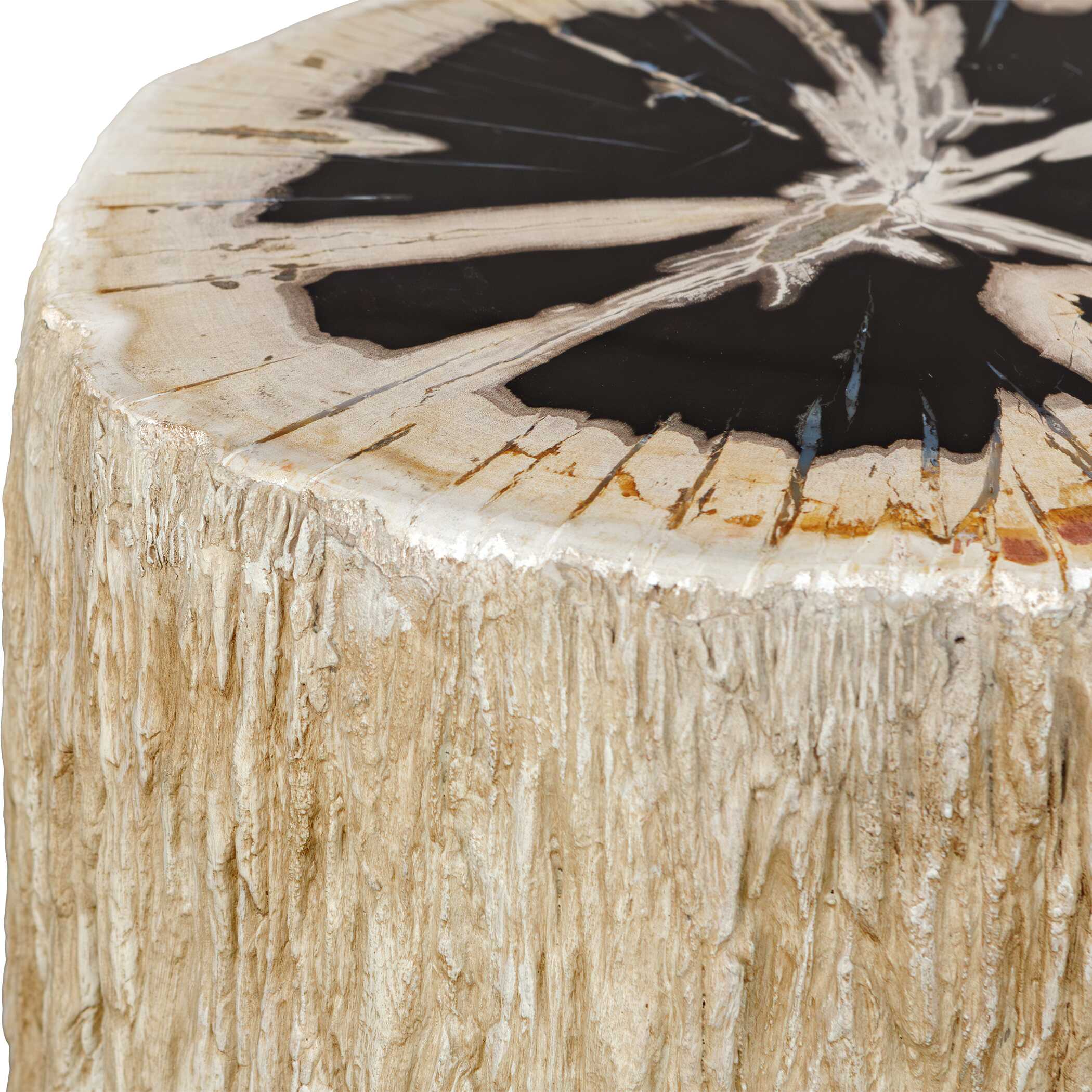 Arco Petrified Wood Top Accent Table, Furniture by Uttermost, 17" width x 18" height x 15" depth View 7