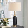 Spyglass Black Wood Grain Table Lamp, by Uttermost, 16" width x 30.75" height x 16" depth thumbnail 2