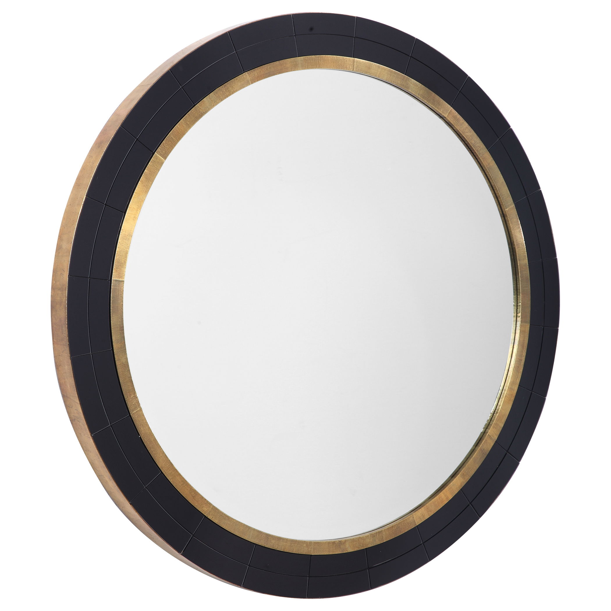 Nayla Tiled Round Mirror large image 