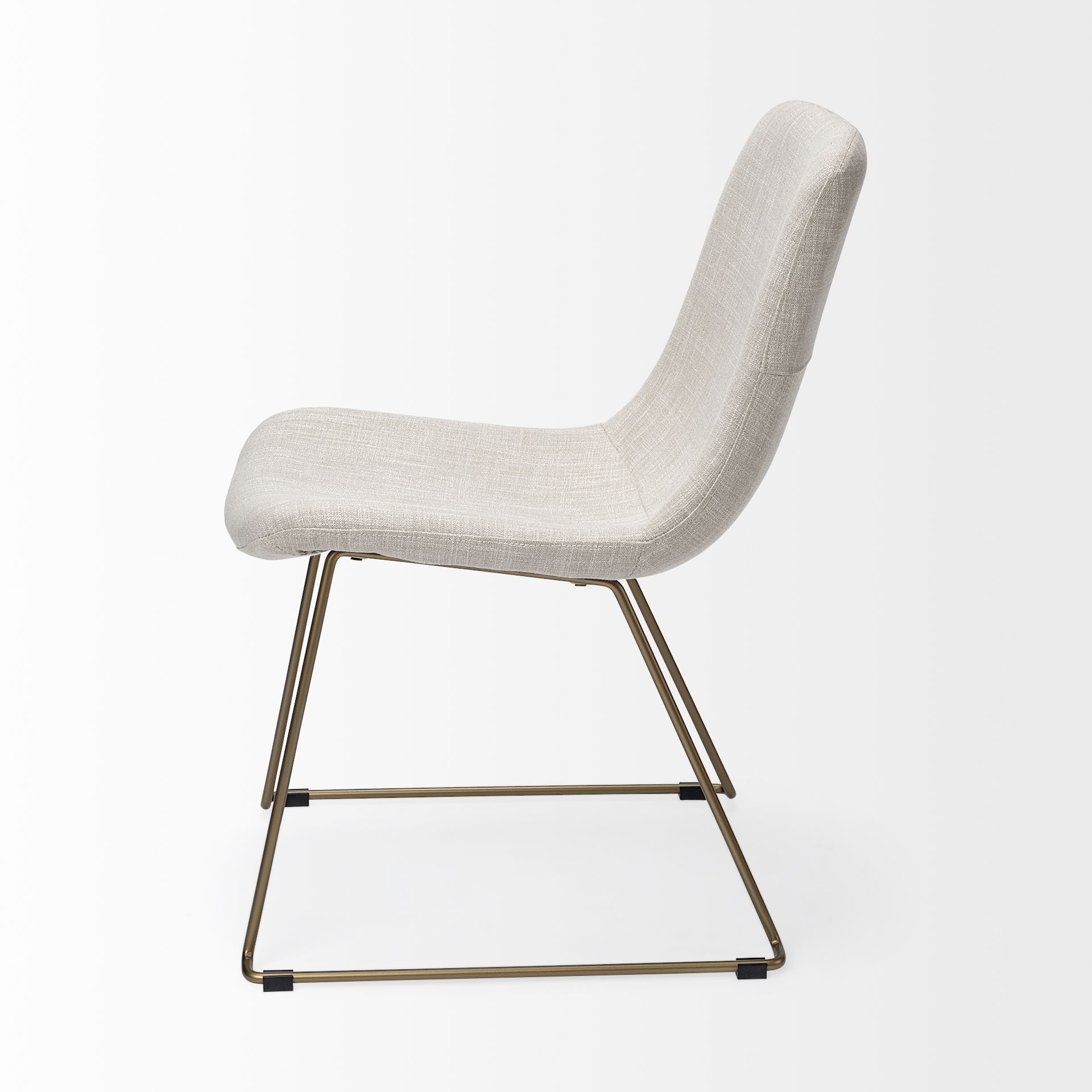 Sawyer I Beige Fabric Seat Gold Metal Frame Dining Chair large image 