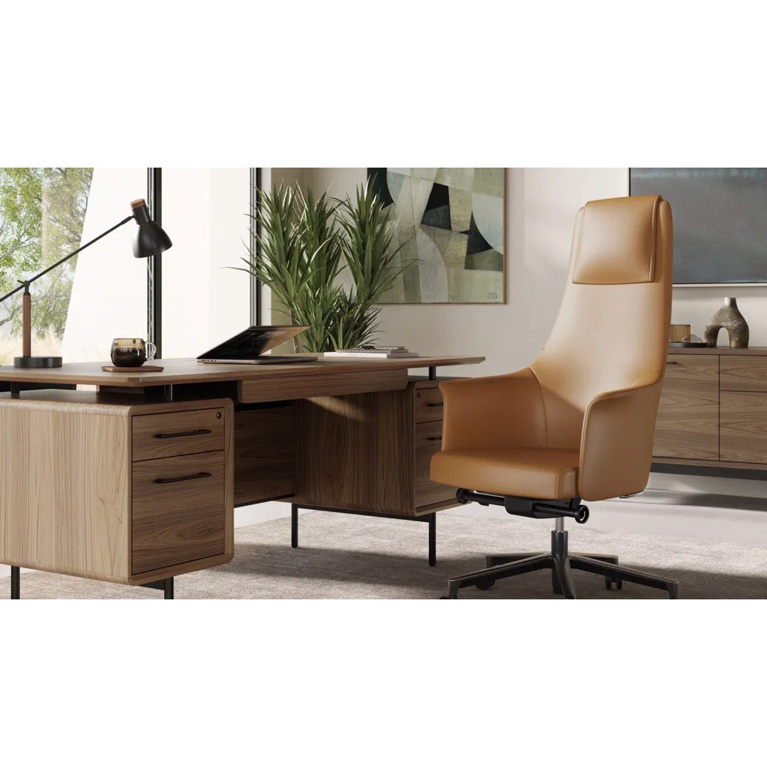 Bolo Swivel Executive Chair, Office Chair by BDI, 28" width x 49" height x 26" depth View 4