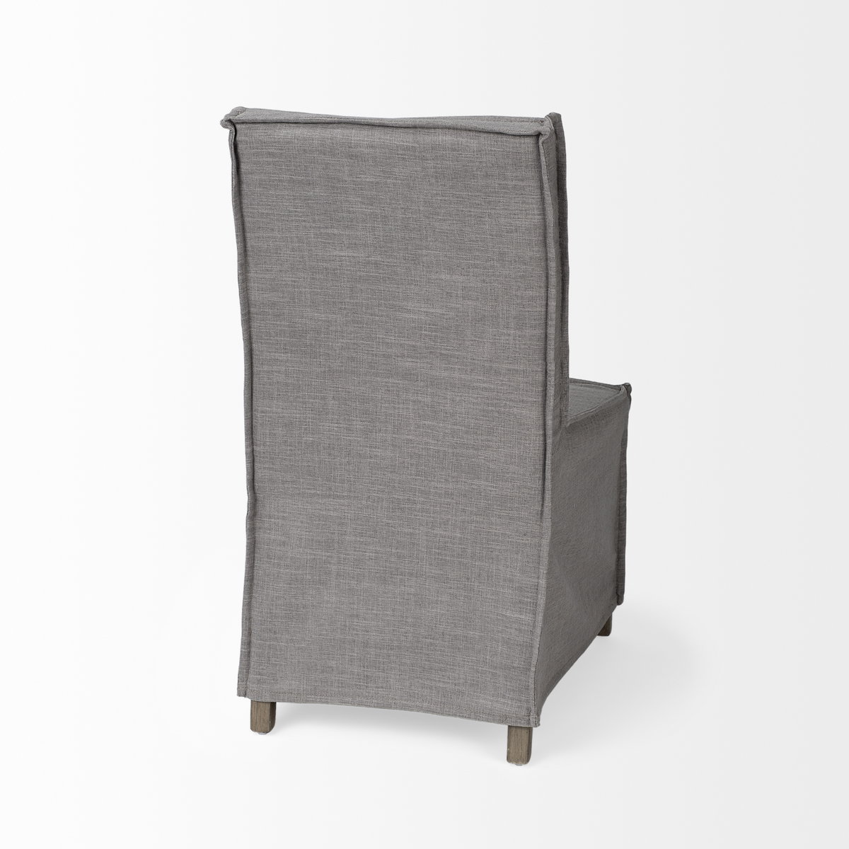 Elbert Solid Back Dining Side Chair | Grey Fabric with Brown Wood, Dining Chair by Mercana, 19.25" length x 21.75" width x 35.25" height View 10