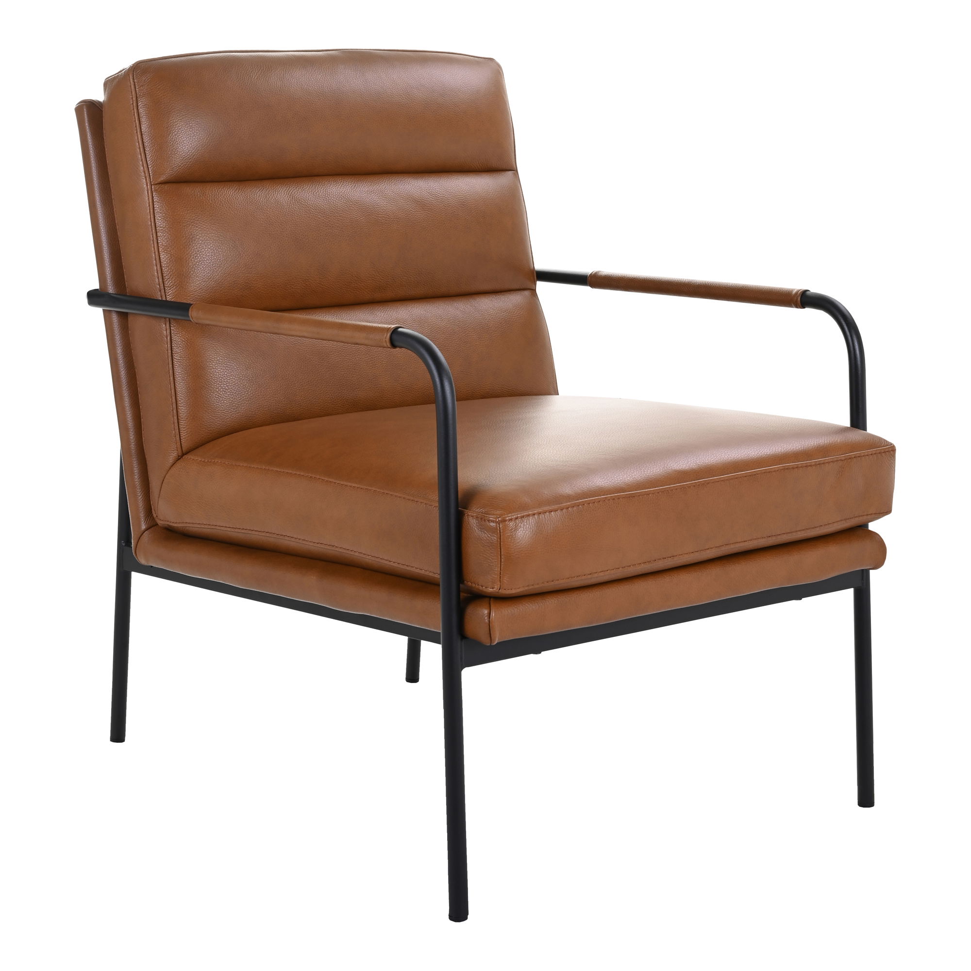 Verlaine Armchair Chestnut Brown, Accent Chair by Moe's Home, 23.5" width x 32" height x 31" depth View 3