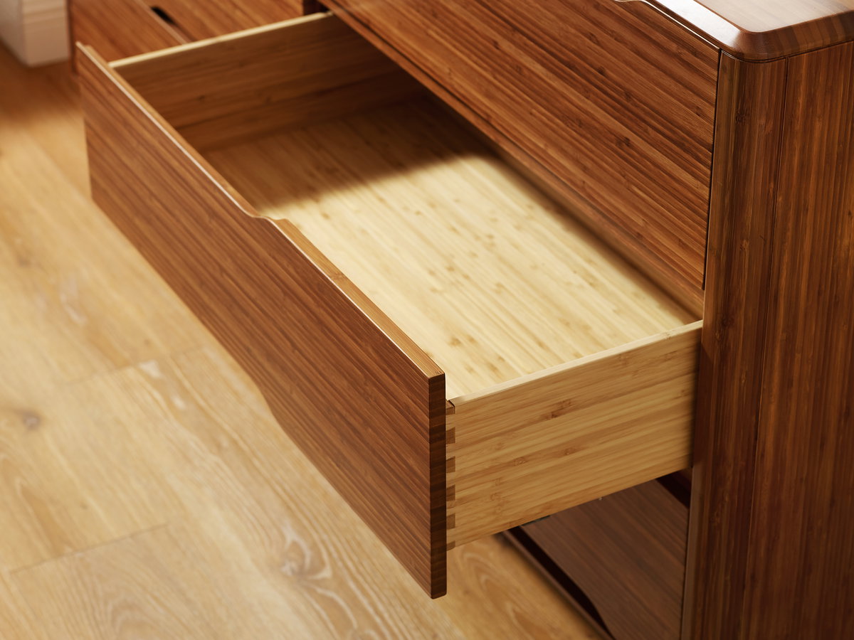 Currant Six Drawer Double Dresser, Amber, by Greenington, 19" length x 64" width x 34.25" height View 10